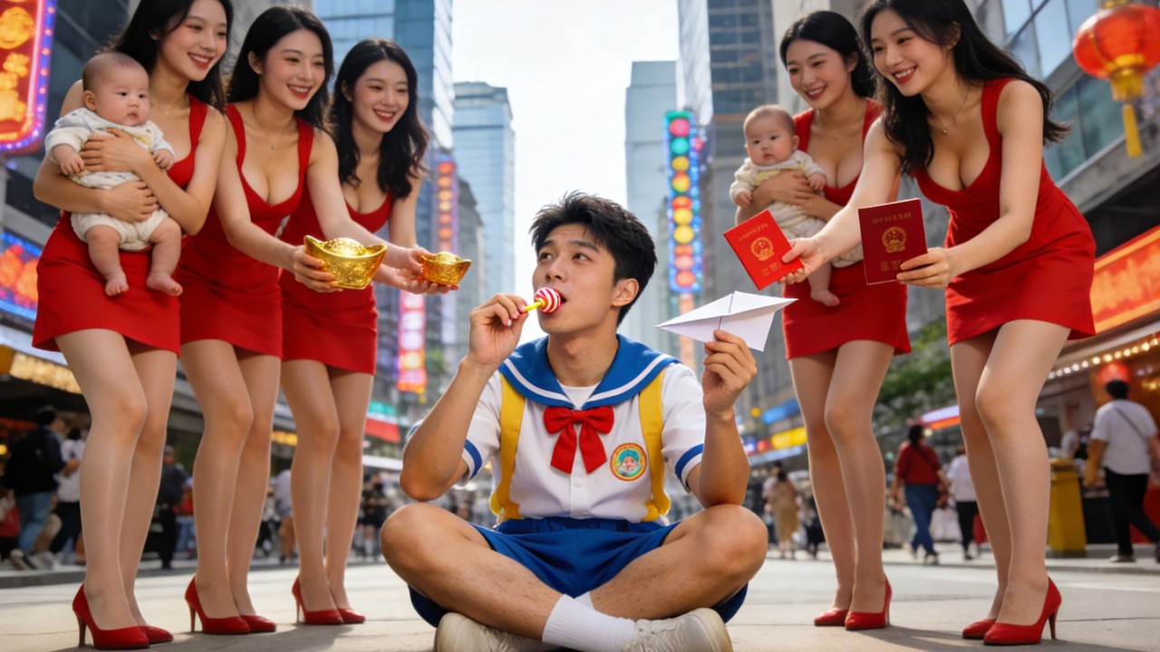 Simpleton touches sister-in-law, awakens godly power. Defeats all bullies with one finger!