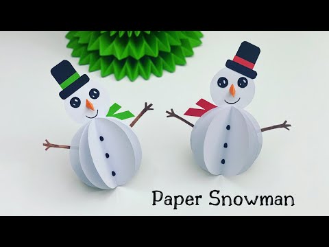 DIY Snowman with Paper / Christmas Decoration Ideas / Origami Snowman Craft Ideas / Christmas Craft