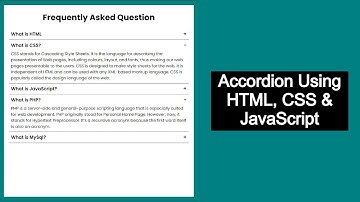 Accordion Using HTML, CSS & JavaScript | @zonetocode9552
