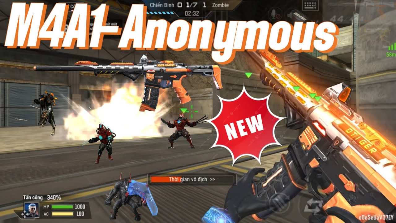 Cf Mobile: M4A1 Anonymous . VIP sự kiện chức năng tự đặt tên . Zombie Hoàng Lăng V4