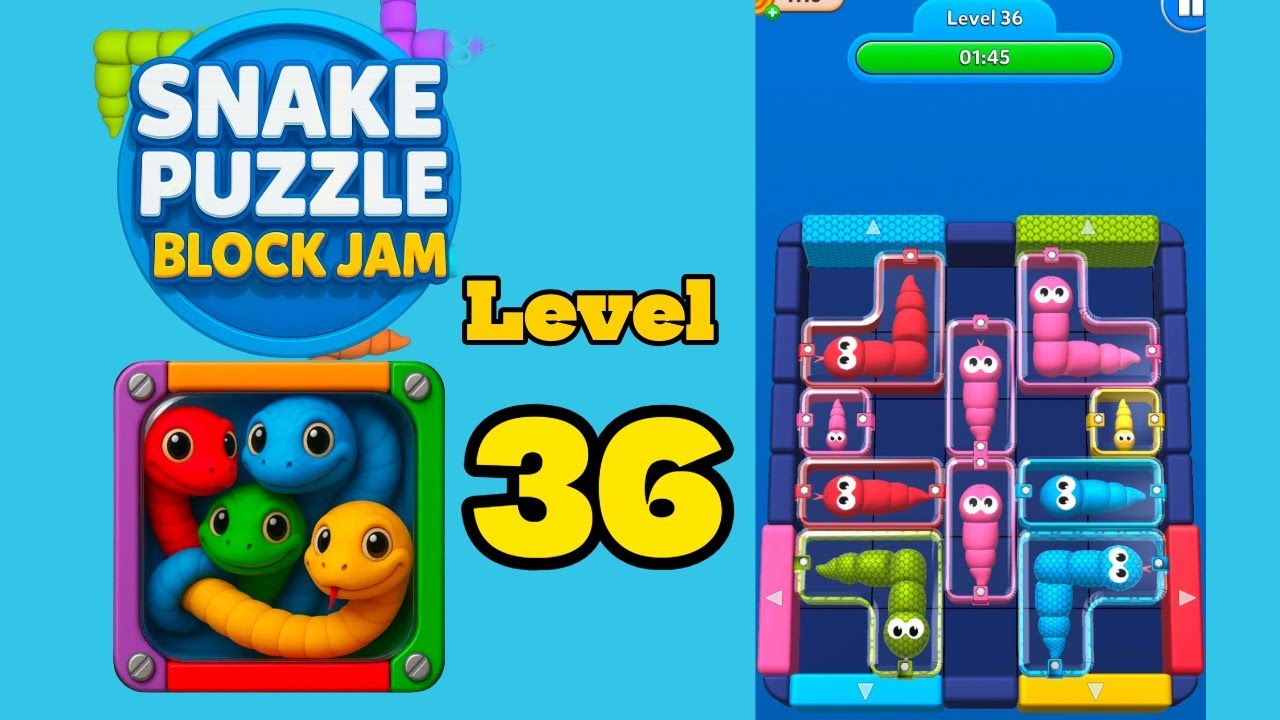 Snake puzzle block jam level 36 solution walkthrough 