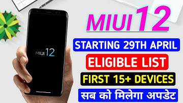 MIUI 12 FIRST 15 DEVICES TO GET EARLY UPDATE
