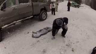Sledding Crash FAIL Funny