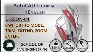 AutoCAD 2023 Tutorial In English | Learn Pan, Ortho mode, Trim, Extend, Zoom all command in AutoCAD