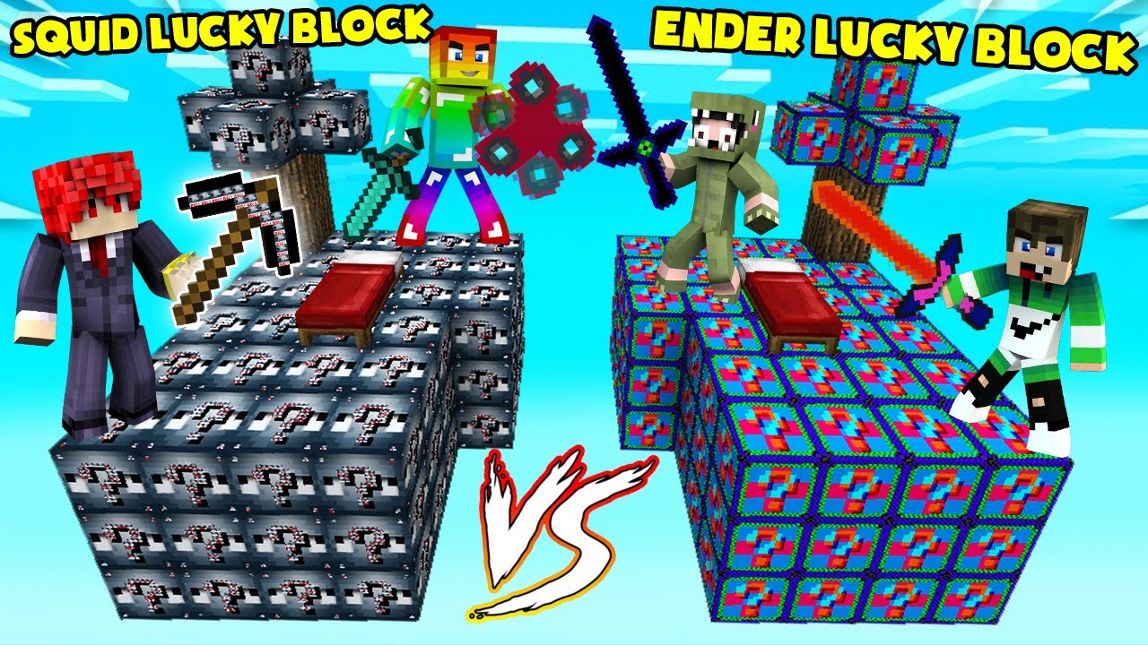 MINI GAME : ENDER VS SQUID LUCKY BLOCK BEDWARS ** NOOB BẤT NGỜ VỀ SỨC MẠNH ĐỒ VIP ĐẾN TỪ CON MỰC