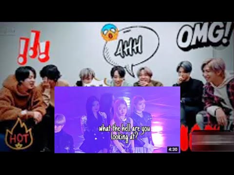 BTS reaction to BLACKPINK being ICONIC BADASS