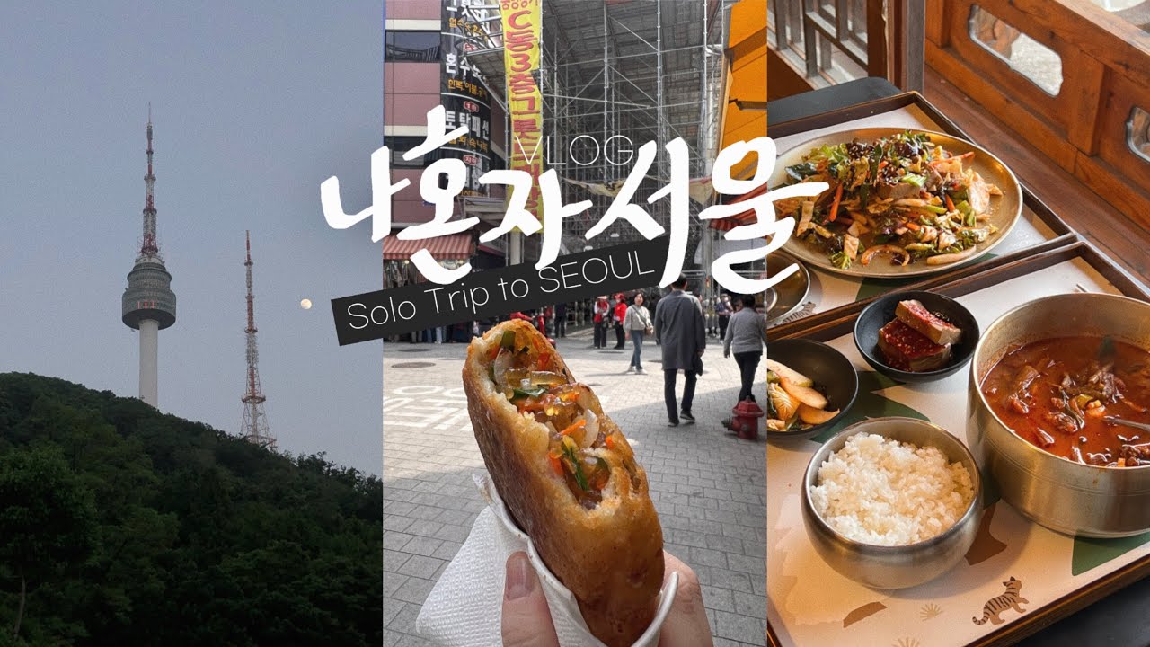 나혼자 서울🗼남대문시장 • 혼자 남산가서 도토리묵 먹는 여자 (시청, 남산, 남대문시장, 을지로) 가마골손만두, 그릇쇼핑, 진주회관 - 서울여행vlog(1)