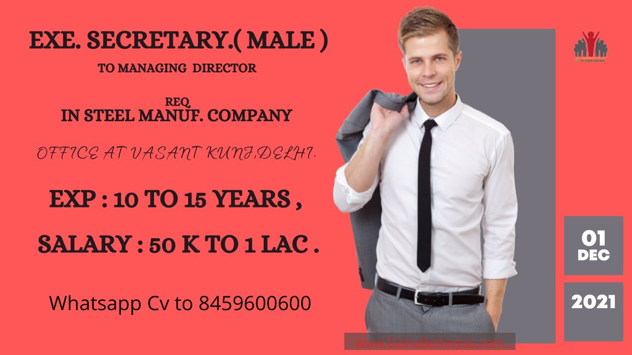 Executive Secretary Job Job code 6 Salary above 50 thousand