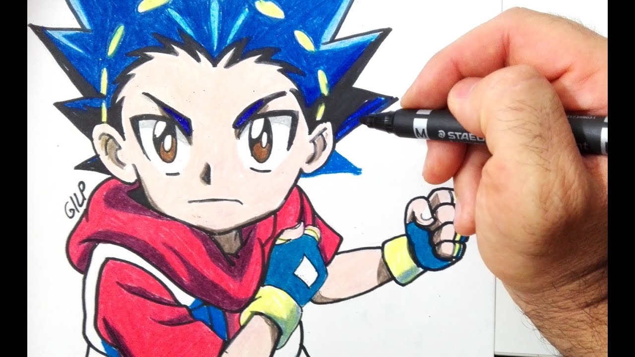 How to draw Valt Aoi from Beyblade Burst - YouTube