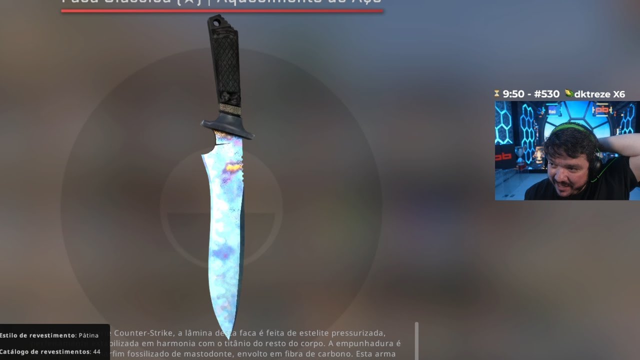 Gaules mostrando a sua classic knife top 1 blue gem YouTube