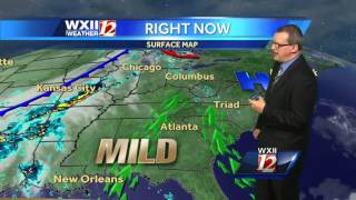 Cloudy skies an a chance for scattered showers