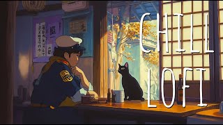 Relaxing with a drink 🍺 LOFI Hip hop Beats with Chill Cat 🐾 Cozy study/sleep to music