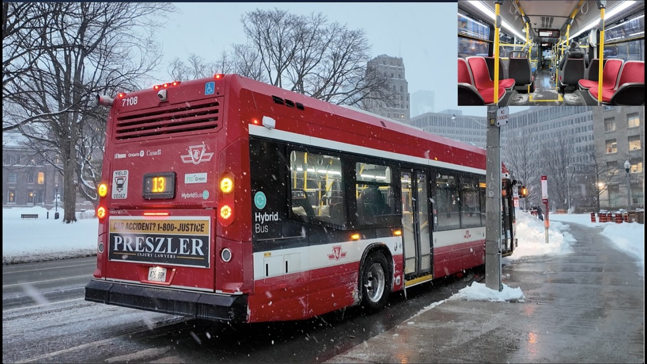 TTC 13A Avenue Rd Bus Ride #7108 from Eglinton West & Oriole Pkwy to Queen's Park (Jan 16th, 2026)
