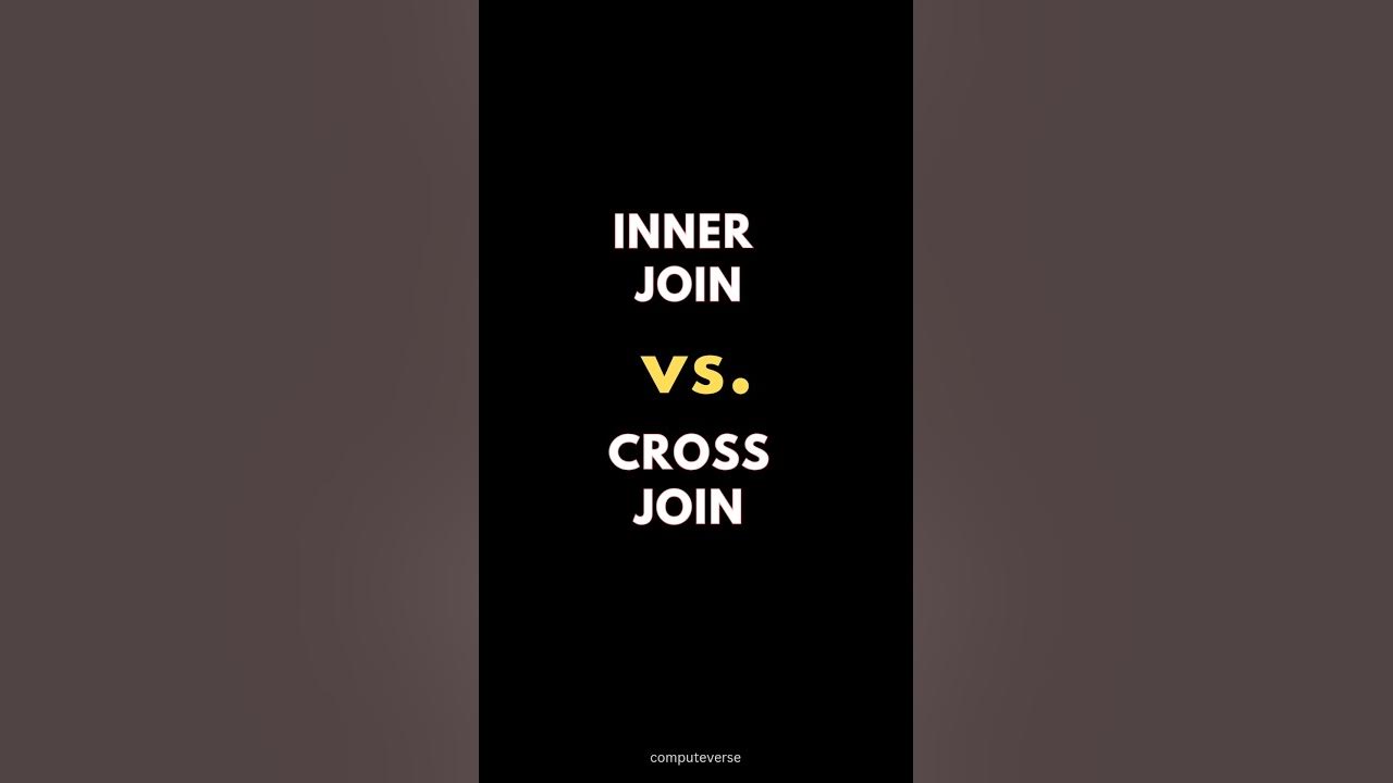 SQL INNER JOIN Vs. CROSS JOIN ️ YouTube