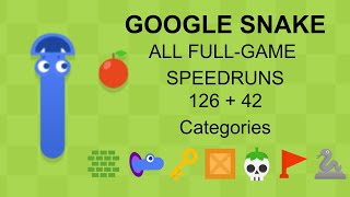 Google Snake - ALL 168 Full-Game Category 'Speedruns'