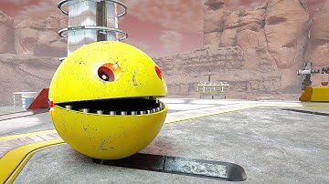 Pacman and Gladiator Robot Battle Lava Robot in the Ultimate Maze Challenge