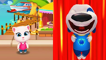 Talking Tom Hero Dash vs Talking Tom Gold Run - Gameplay Walkthrough