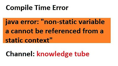 non static variable a cannot be referenced from a static context error in java