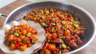 Resep Sambal Goreng Kentang Ati Ampela Pete ala Ketring ⁉️ Olahan Masakan Pedas Enak 
