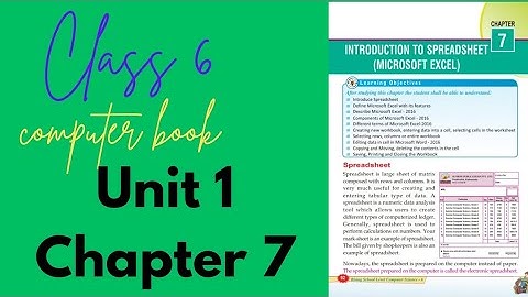 Class 6 computer book unit 1 chapter 7 // exercise 