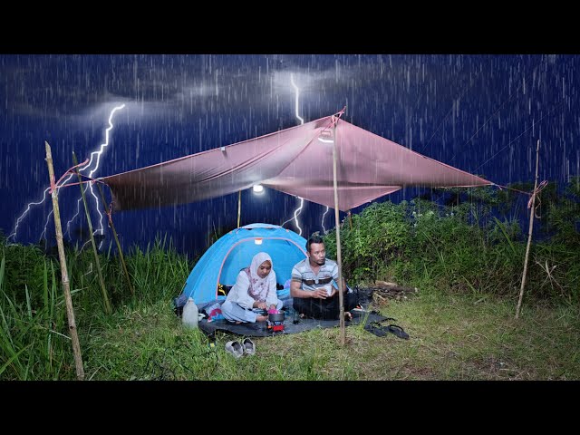 CAMPING IN HEAVY RAIN AT THE TOP OF MOUNTAIN KELIR - ENJOYING THE BEAUTY OF NATURE WITH YOUR WIFE class=