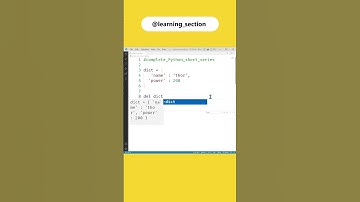 Using del delete Dictionary items - Python | Learning Section