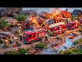 Miniature Rescue: Stopping REAL FIRE with Lego in a Miniature World