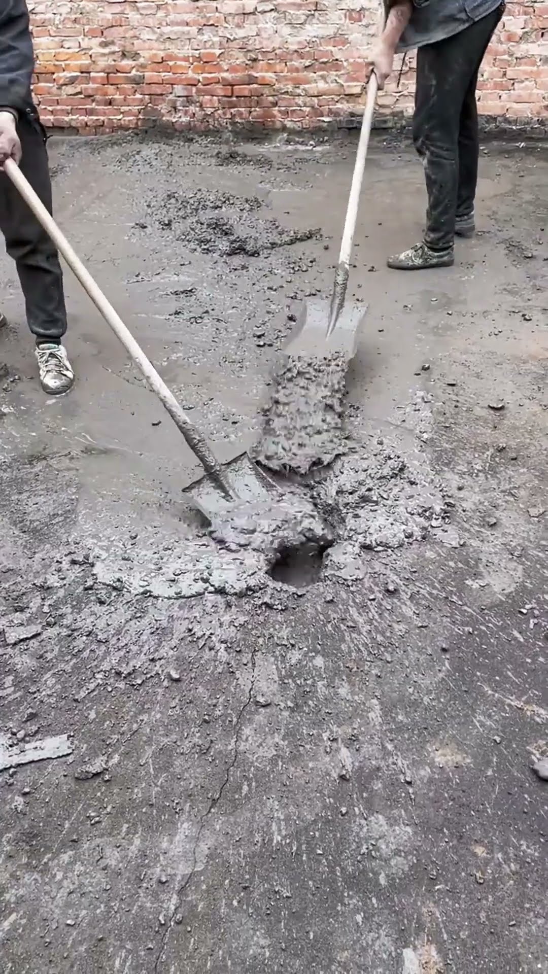 Cement process from roof to beam body