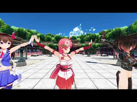 【VR180 MMD】Girls さくらみこ ときのそら ロボ子さん【Hololive】