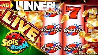 QUICK HIT WILD RED LIVE BONUSES  !!! & PLAY 2c Bally Video Slots