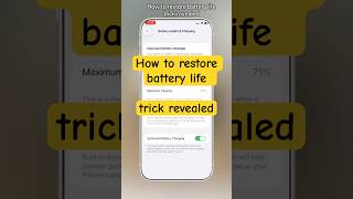 How to restore battery life trick revealed. #iphone #batterylife