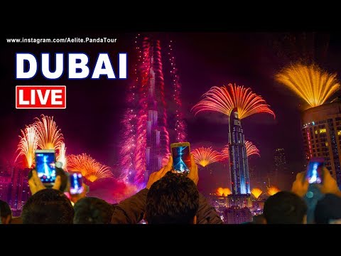 LIVE New Year's Eve 2019 • Dubai Fireworks 2019 • Happy New Year 2019 • fireworks