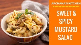 Sweet & Spicy Mustard Salad with Potatoes & Walnuts - Salad Recipes by Archana's Kitchen