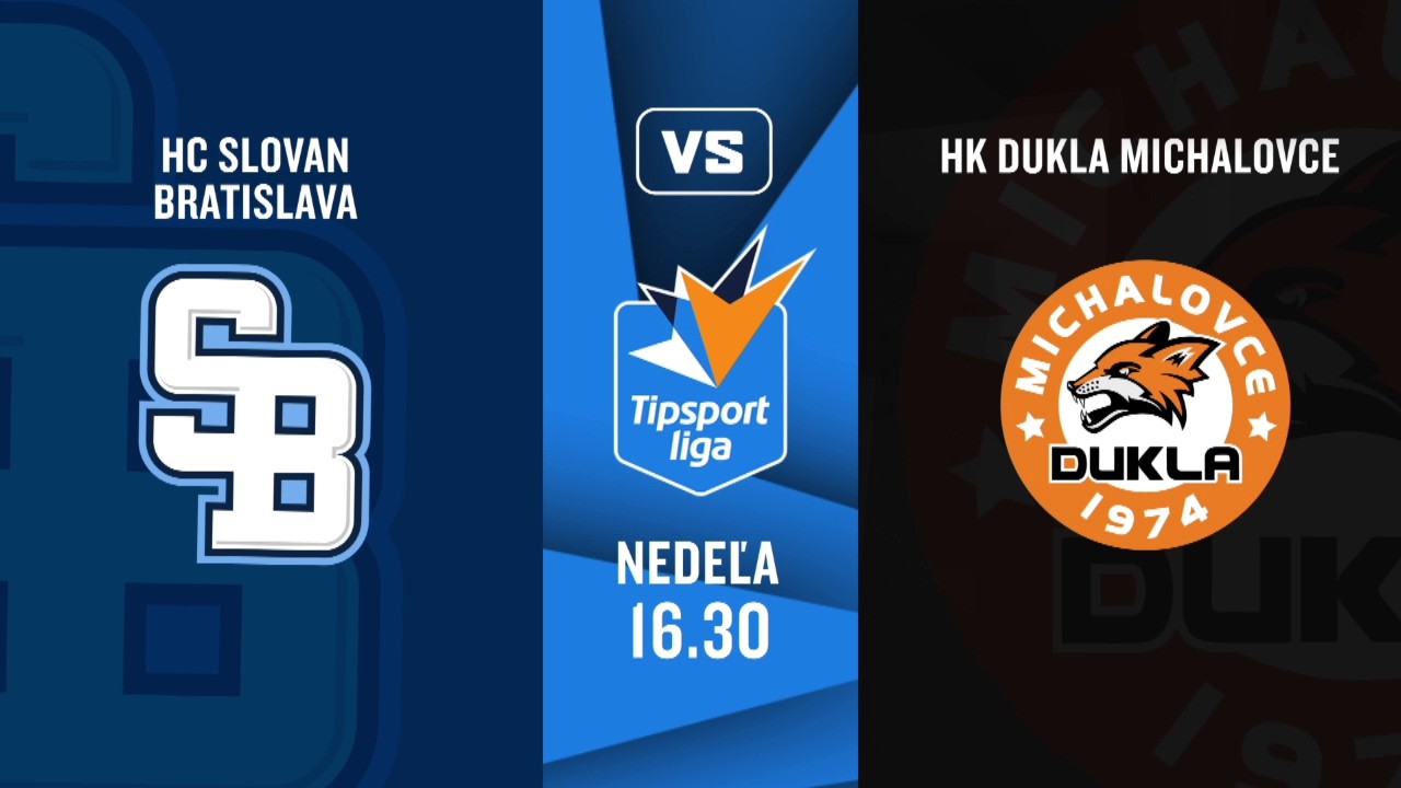 Hokej - Tipsport liga: HC Slovan Bratislava - HK Dukla Michalovce (8.3.2026 o 16:30 na JOJ ŠPORT)