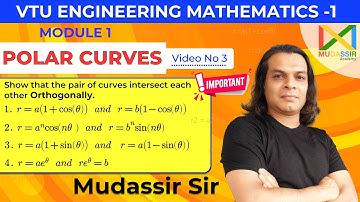 Show that the following pairs of curves intersect each other orthogonally| VTUM 🎯100% exam problems
