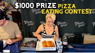 $1000 PRIZE PIZZA EATING CONTEST at Topanga Social #RainaisCrazy