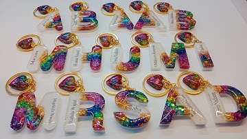 Alphabet Resin Keychains / Resin Art / Step by Step Tutorial #resin