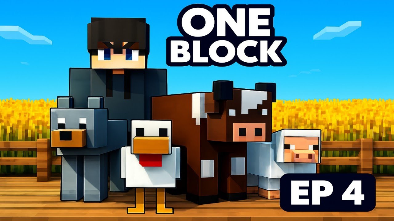 "One Block Episode 4: Today we completed all three platforms." - YouTube