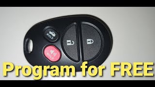 How to program Toyota key remote  FREE  No gadgets needed (Hidden features)