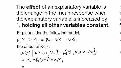 ST512: The effect of an explanatory variable in a regression model