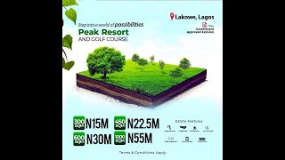 Land For Sale In Peak Resort And Golf Course  Estate Lakowe Ibeju-Lekki Lagos