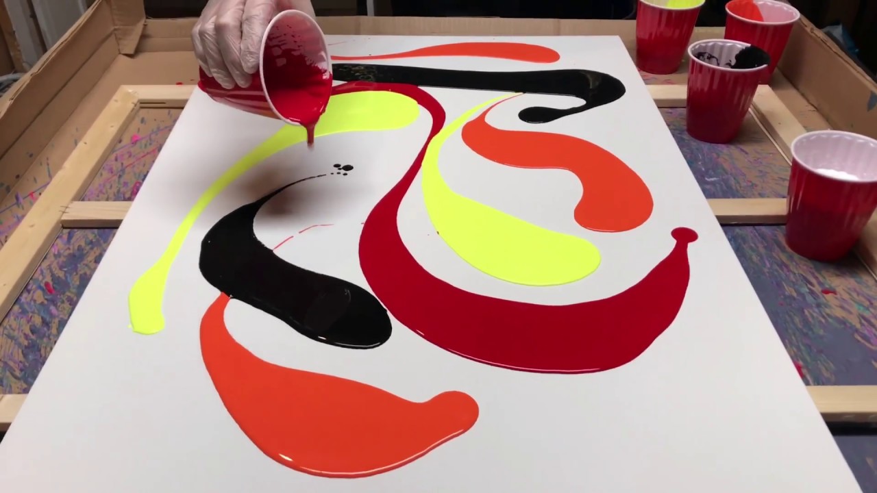 Fluid Painting to the Extreme!! Dude uses a 2 feet Squigee to Swipe Cells!! You gotta see this!!