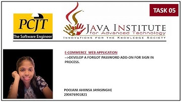 Web Project Task 05 | 1st Year | Semester 01 | Java Institute | Poojani Jayasinghe