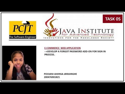 Web Project Task 05 | 1st Year | Semester 01 | Java Institute | Poojani Jayasinghe