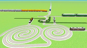 TRAIN🐍 CROSSIN SNAKE CIRCLE 2 TRACK ZIG ZAG CURVED 🤡TRACKS RAILROAD RAILWORKS BEANG