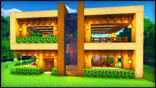 Minecraft Wooden Modern House How To Build A Cool Modern House Tutorial