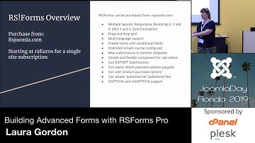 JoomlaDay Florida 2019 - Building advanced forms with RSForms Pro