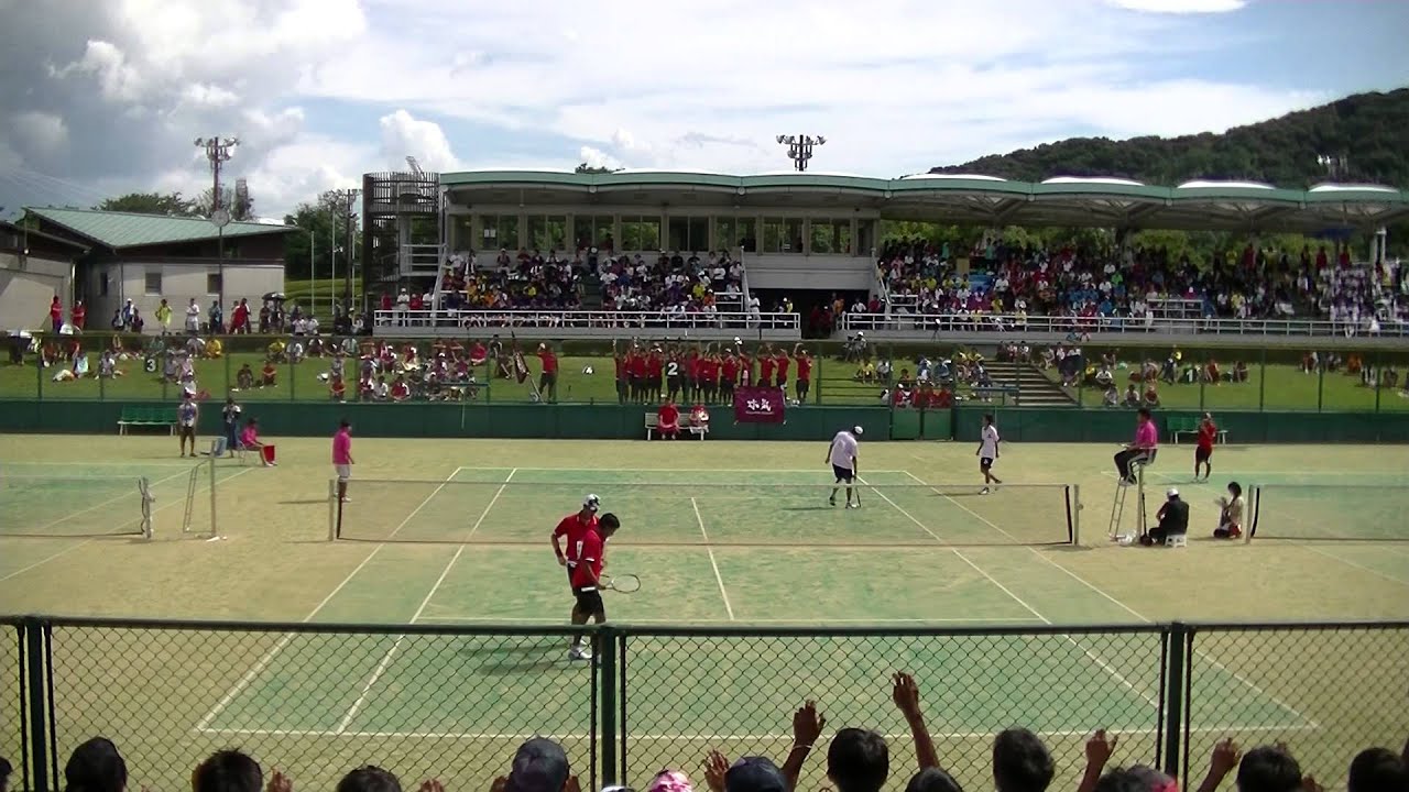 全日本インカレ決勝 ソフトテニス競技 男子団体戦 早稲田大学－同志社大学 船水･九島－萩原･峯松