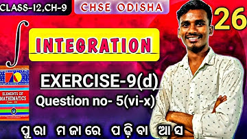 EXERCISE-9(d)||Question no- 5(vi-x)|Chapter-9|Class-12|chse odisha|L-26|by bachan sir