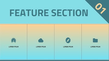 Four Card Feature Section Using Only HTML & CSS